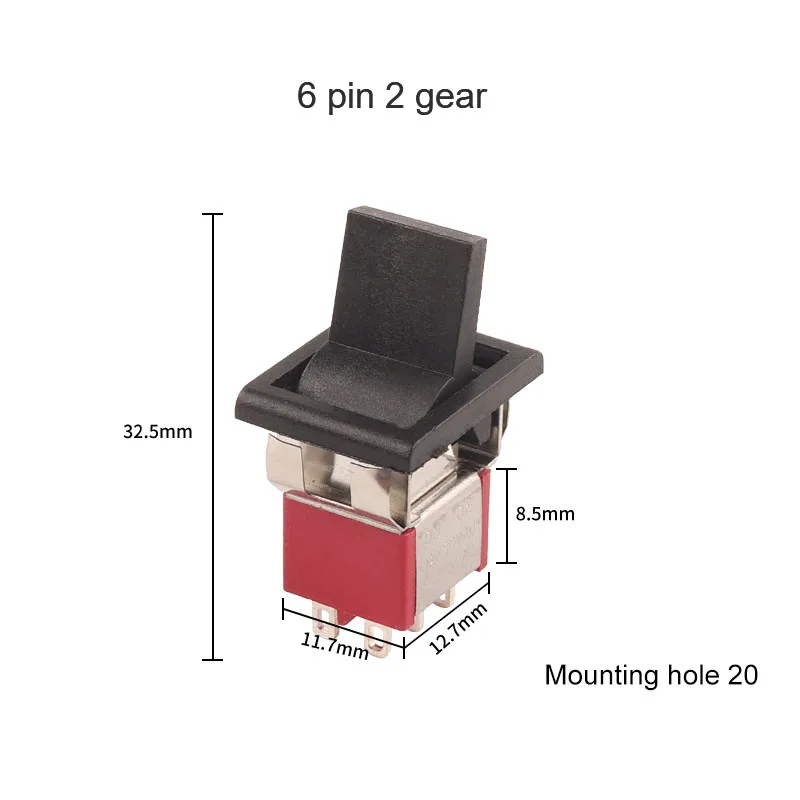 5pcs ON-ON ON-OFF-ON Mini Paddle Toggle Switch SPDT 2/3 Position Square Snap-in Panel Mount 5A125V 2A250