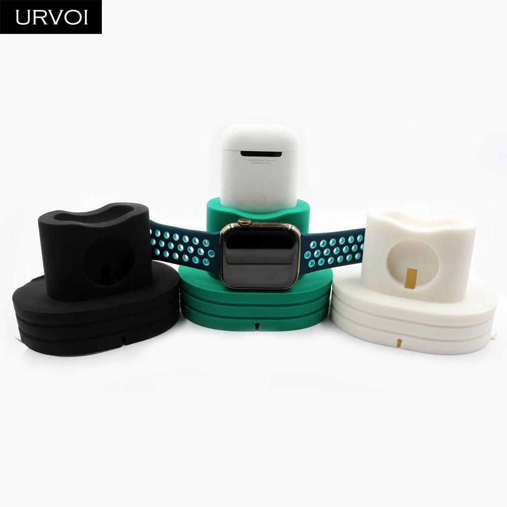 Подставка для часов URVOI силиконовая подставка apple watch series 5/4/3/2/1 2 в 1 зарядная док