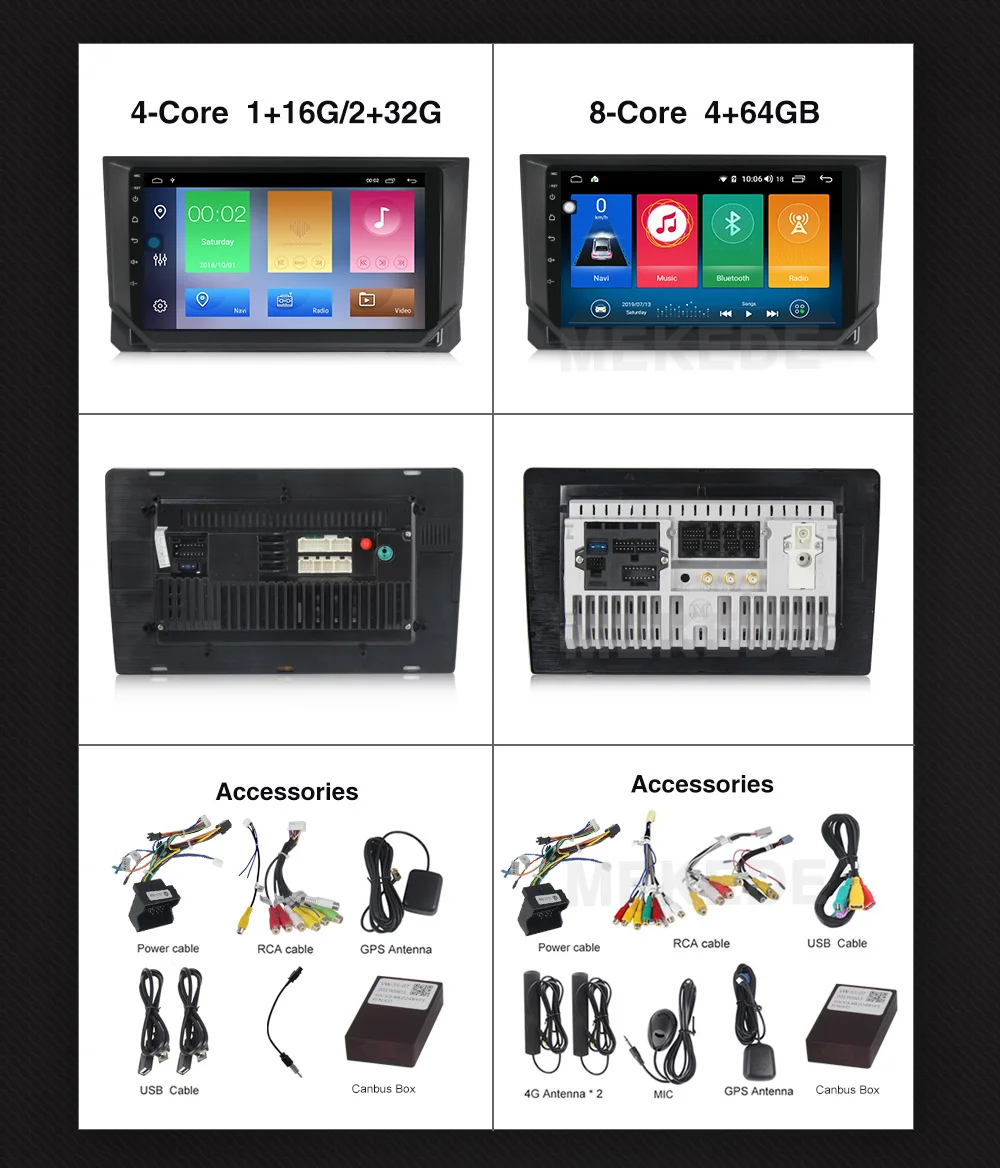 MEKEDE ips DSP 4G 64G Android 9,0 2 DIN Автомобильный gps плеер для Seat Ibiza gps навигация поддержка 4G сеть сенсорный экран