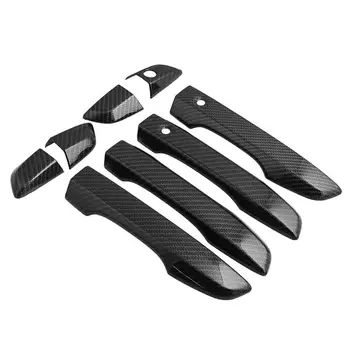 

4pcs set Carbon Fiber Door Handle Decorative Cover Trim Protective Car Styling ABS Carbon Fiber Car Door Handle Cover