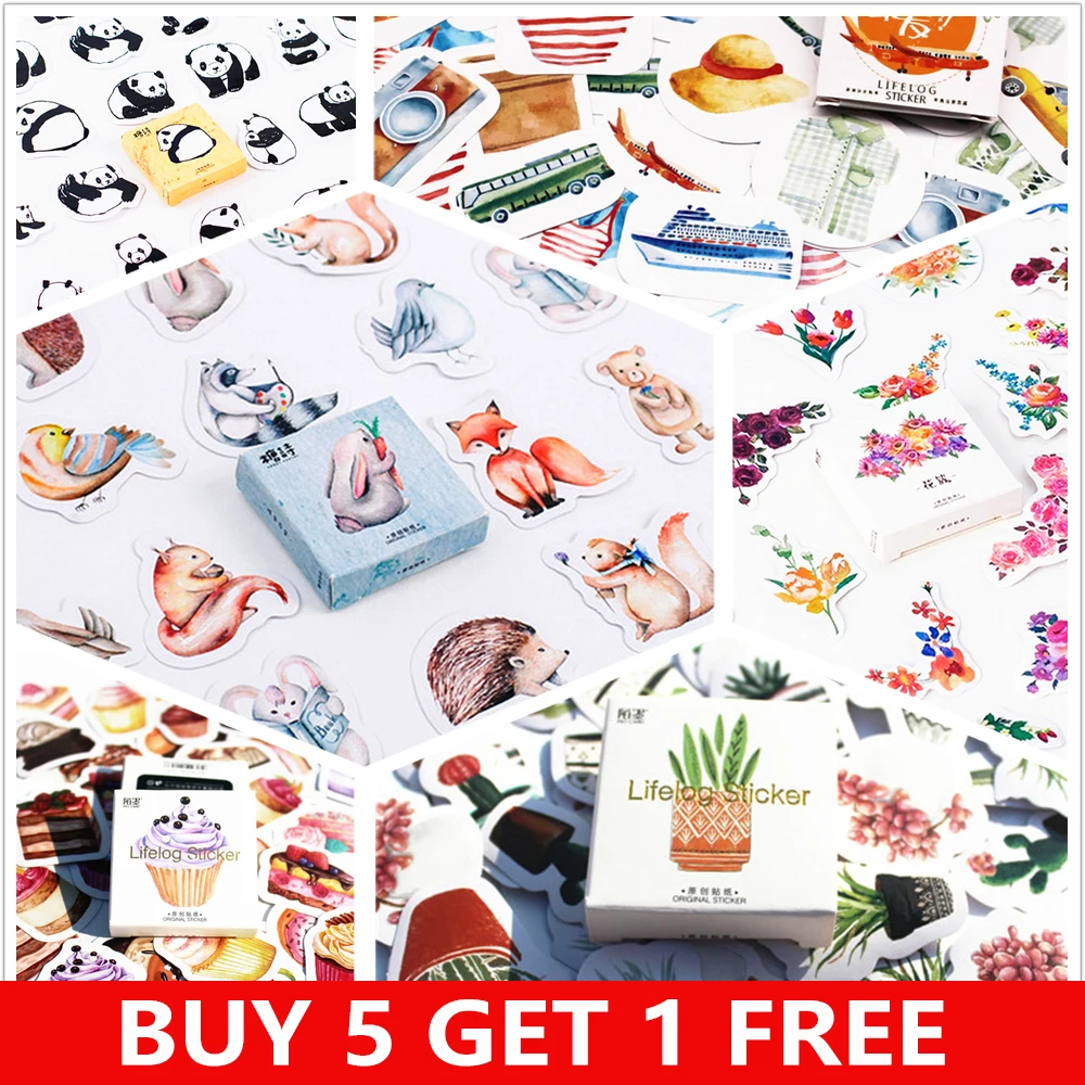 

45pcs/box Flower Totem Memo Stickers Pack DIY Posted It Kawaii Planner Scrapbooking Stickers Stationery School Supplies Escolar