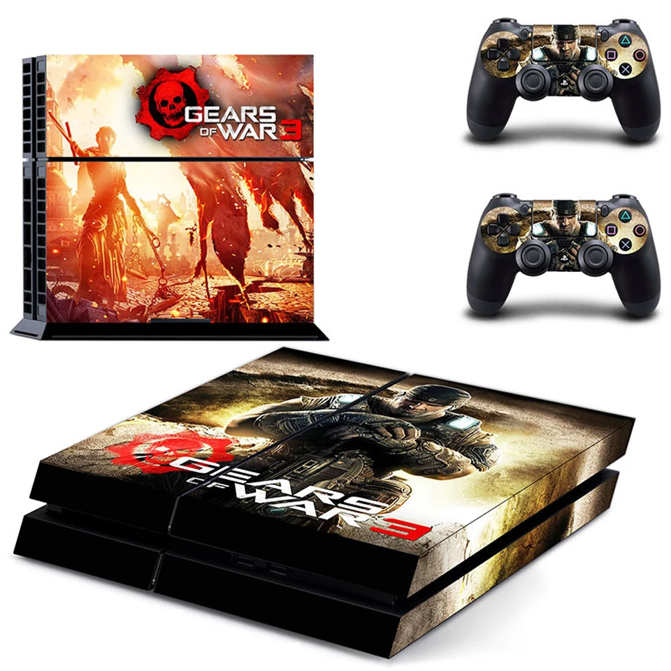 Виниловая наклейка для PS4 для консоли playstation 4 и 2 контроллера Skins-Gears 5
