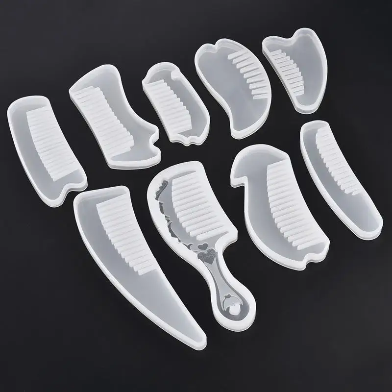 

9 Style Transparent Silicone Comb Mold Epoxy Resin Molds For DIY Crystal UV Resin Jewelry Making Mould Tool Home DIY Accessory
