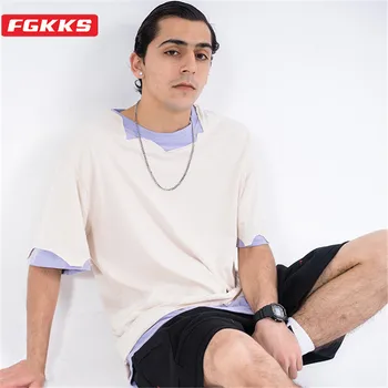 

FGKKS New Men T Shirts 2020 Men's EU Size Street Original Brand Design Tee Shirt Youth Short Sleeve High Street T-Shirt Male