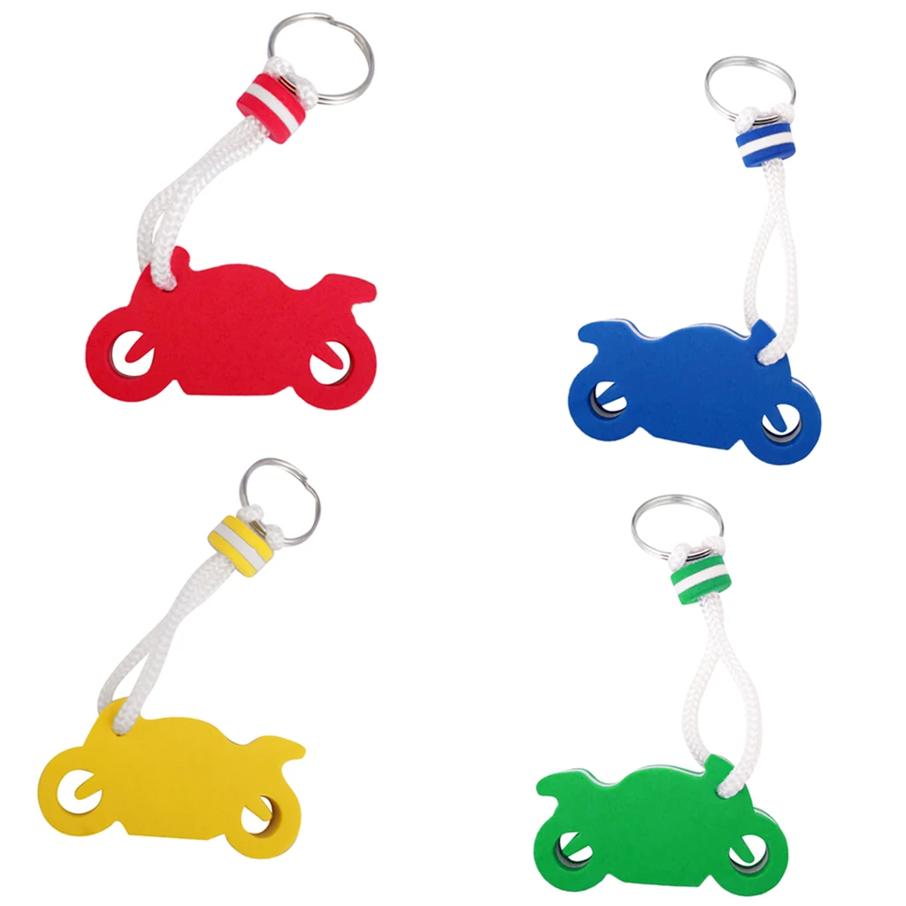 4pcs Kayak Canoe Keychain Floats Sailing Boating Floating Keyring Motorcycle Shape