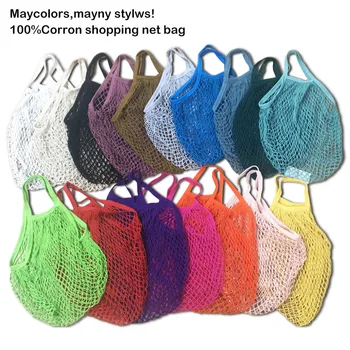 

1PCS Large Cotton Totes Shopping Bags foldable Mesh Net String Shopping Bag Reusable Shopping bags Fruit Storage Handbag