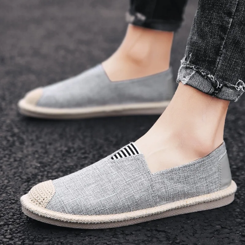 

2019 Summer Flax Canvas Fisherman Shoes Versatile Loafers Breathable Casual Shoes Men Shoes Old Beijing Cloth Shoes Men