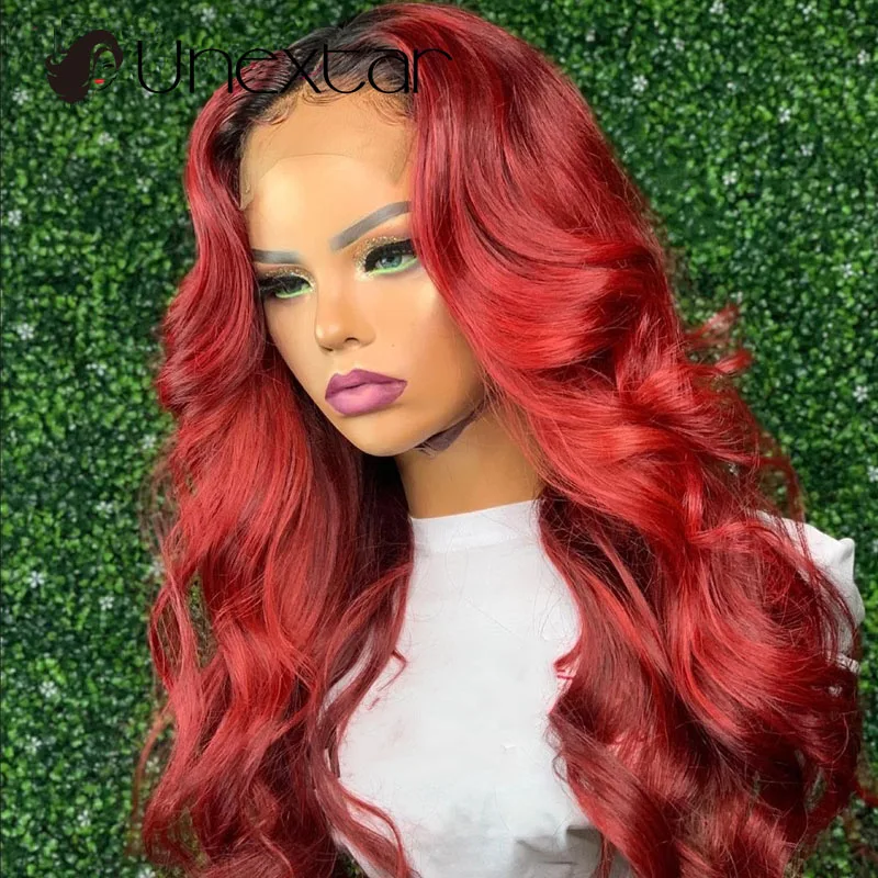 cabelo humano do laço vermelho ombre com
