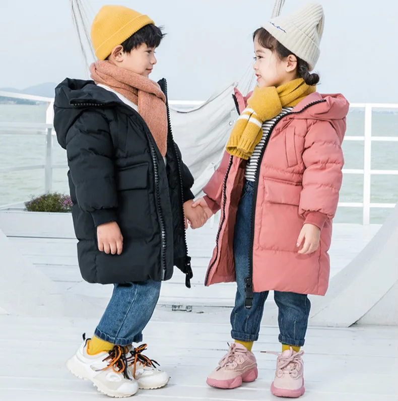 Детская зимняя куртка; коллекция года; одежда для больших мальчиков; детская зимняя хлопковая длинная куртка; Стеганое пальто для мальчиков; теплая утепленная верхняя одежда