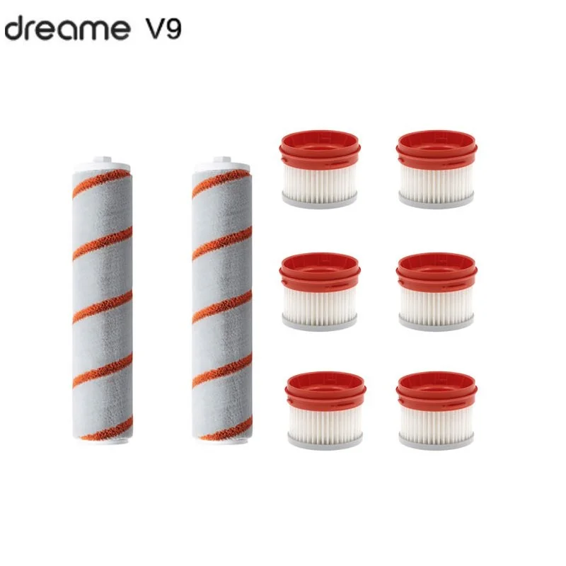 

Dreame 8Pcs/set 6*Roller Brushes 2*Filter Replacements for V9 Cordless Handheld Vacuum Cleaner Accessories