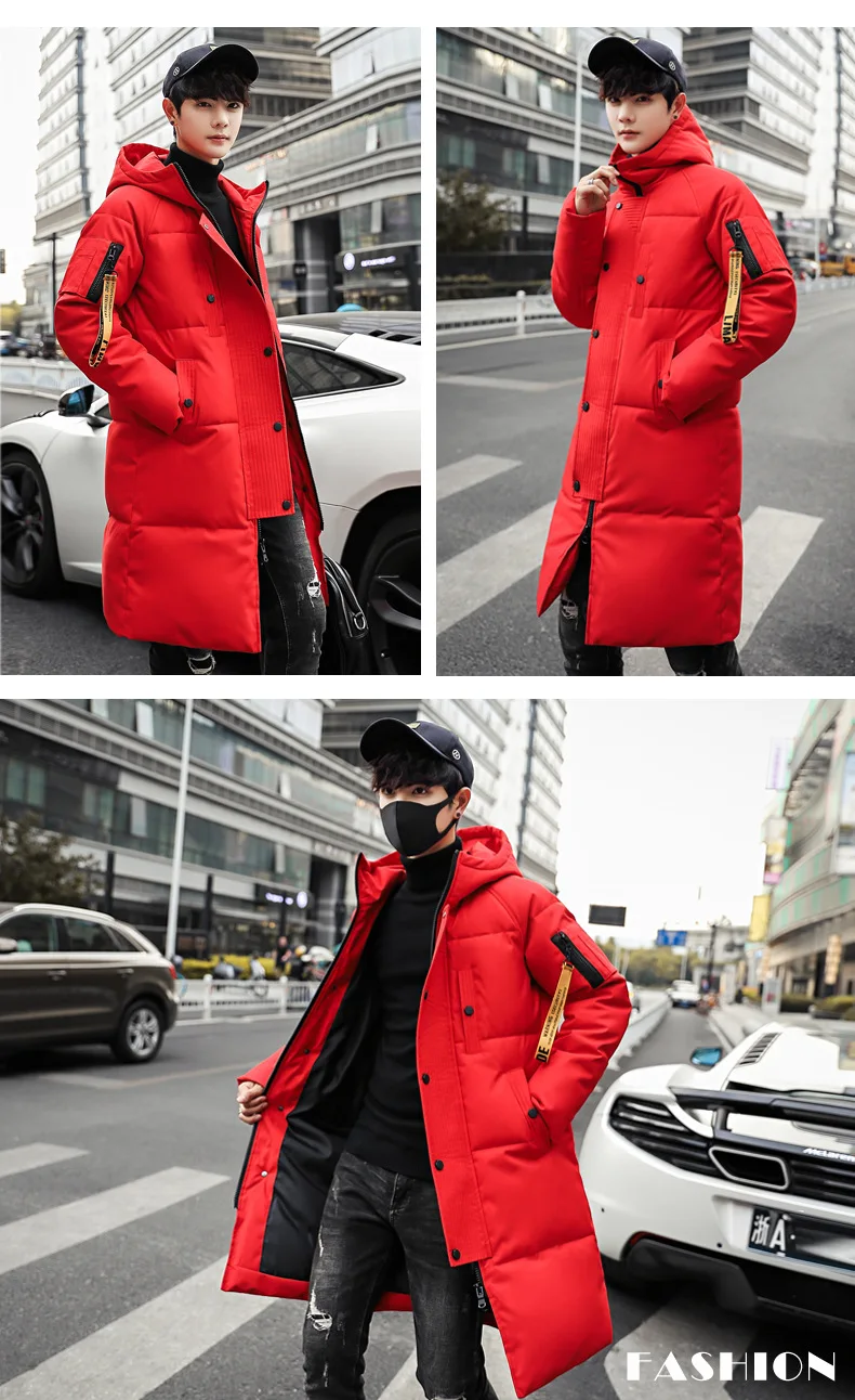 Модная зимняя куртка мужская длинная толстая теплая парка пальто Мужская s Высококачественная куртка с капюшоном черная серая 3XL Высококачественная брендовая одежда