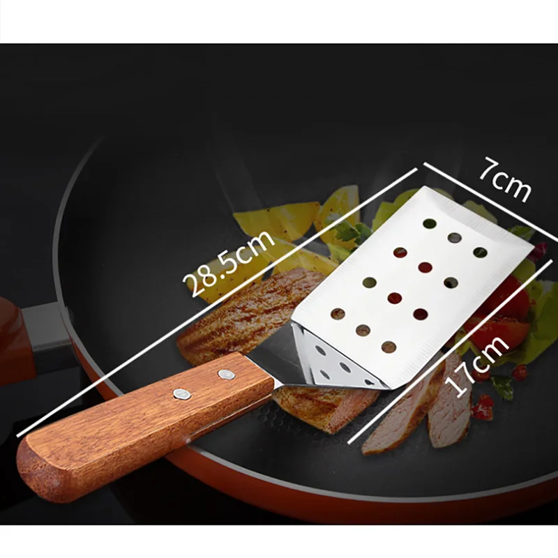 Деревянная ручка из нержавеющей стали стейк гриль для пиццы лопатка для Выпечки Пиццы Сырная лопатка