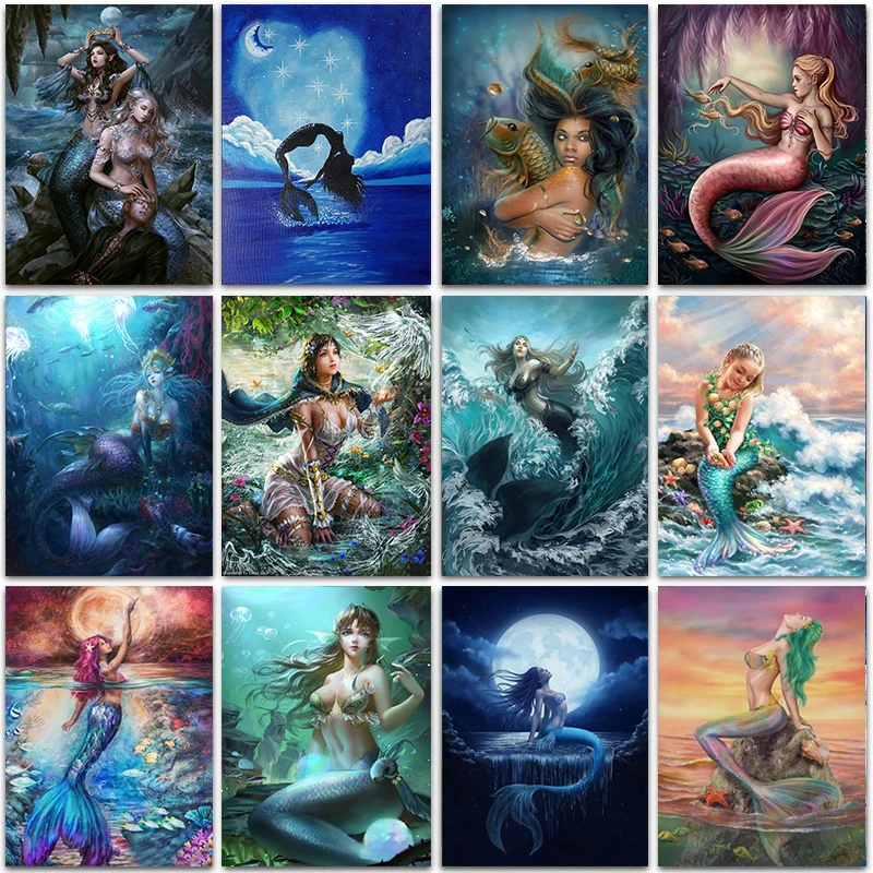 Zooya 5D Diy Diamond Painting Sexy Mermaid New 3D Diamond Crystal Embroidery Cross Stitch Mosaic Wall Home Decor Art Gift  Lx342