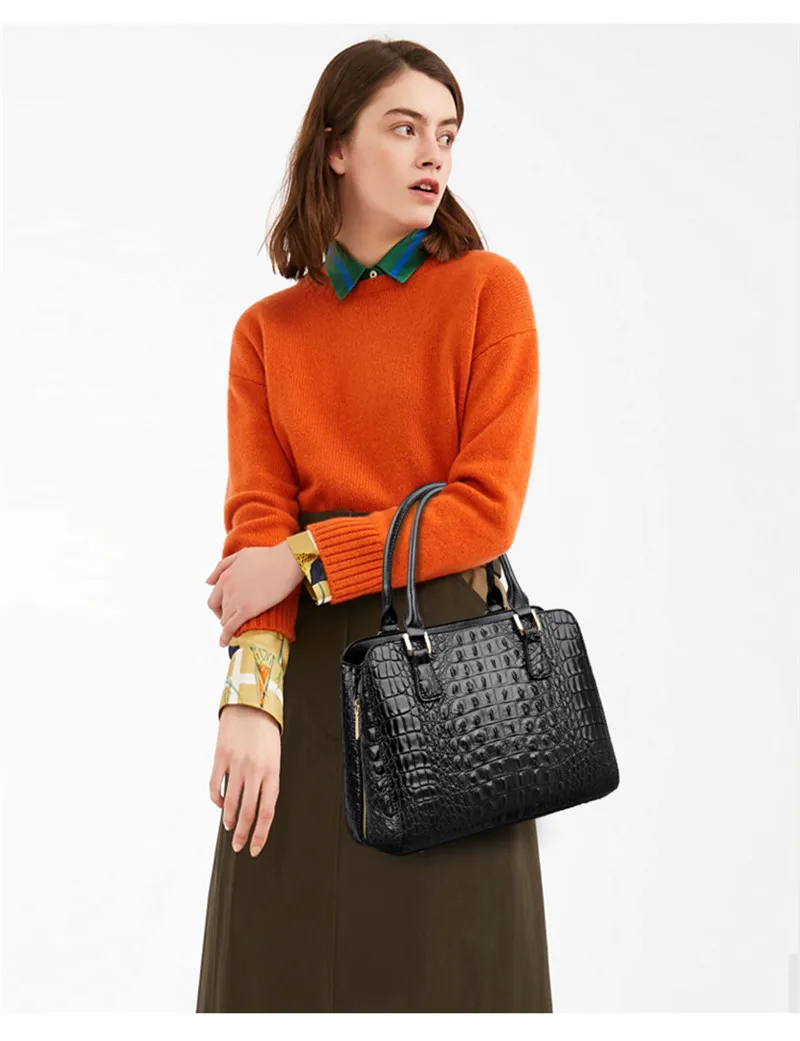 Ретро Модные женские большие сумки-тоут роскошные сумки женские сумки дизайнерские сумки из кожи аллигатора сумки через плечо сумки-мессенджеры