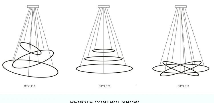Черные круглые кольца, современные подвесные светильники для столовой, гостиной, ресторана, декоративное освещение, домашняя Подвесная лампа с пультом дистанционного управления