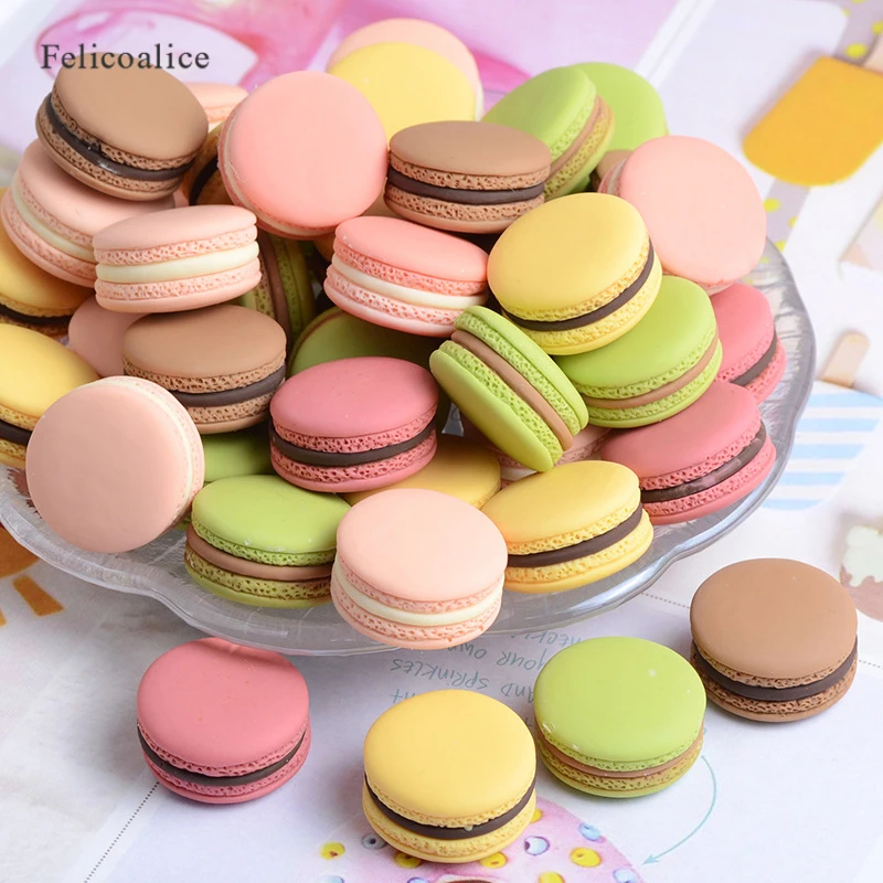 6 uds 13*23mm comida decoración para fotografías simulación falso Macaron accesorios comida modelo mesa de postre bocadillo decoración de tarta Artificial
