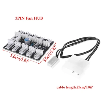 

10-Way 3-Pin PWM Fan Hub PC Host CPU Game Water Cooling Splitter Adapter Case 203A