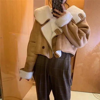 

2020 999 Korea NEW FASHION Winter Corduroy Wool Cotton Keep Warm Coat Hooded Womens Leather Jacket Vintage Tops Clothes B999
