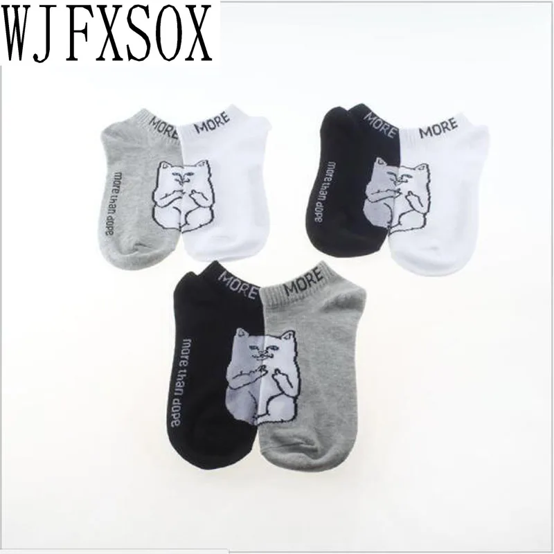WJFXSOX средний палец кошка носки до лодыжки для мужчин и женщин с забавным