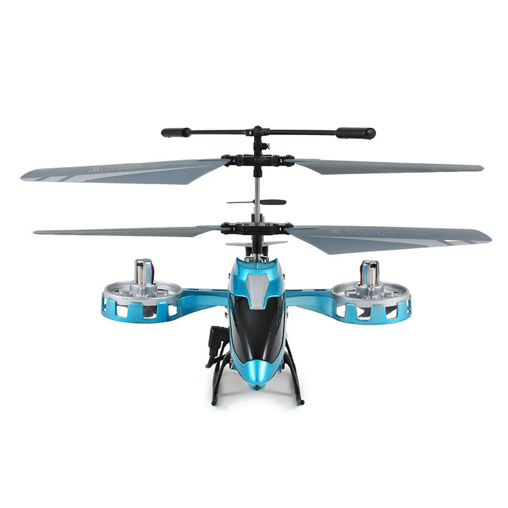 RC вертолет 4.5CH пульт дистанционного управления металлический Вертолет с гироскопом и светодиодный Квадрокоптер ударопрочный RC игрушечные самолеты для мальчика подарок - Цвет: Blue