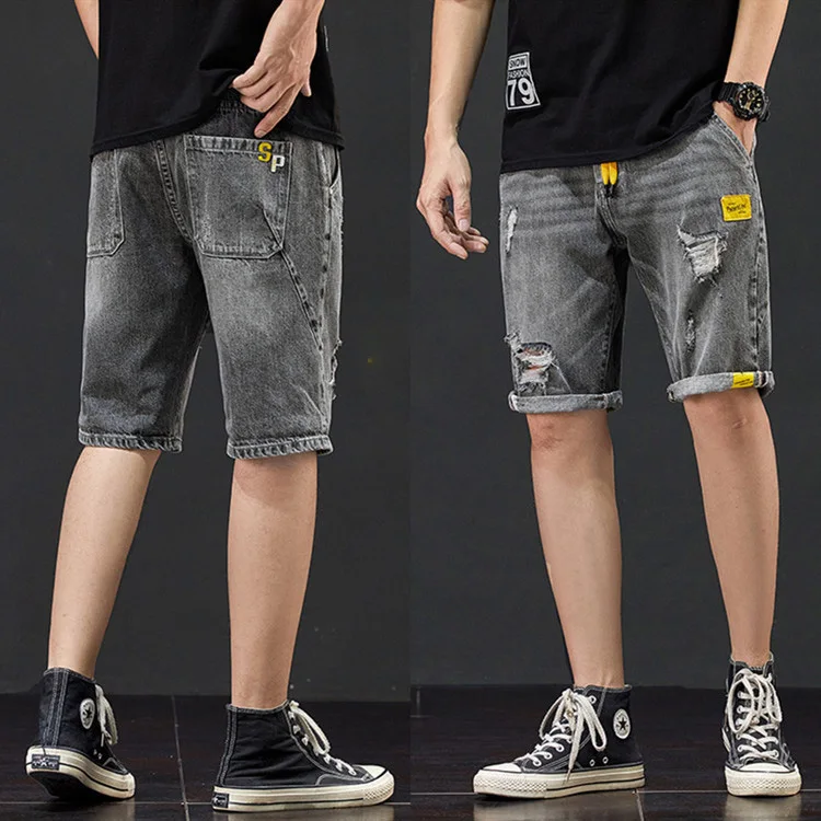 

Men’S Summer Light Weight Ripped Thin Denim Shorts,Loose-fit Distressed Short Jeans,Stylish&Cool,Youth Fashion Must;