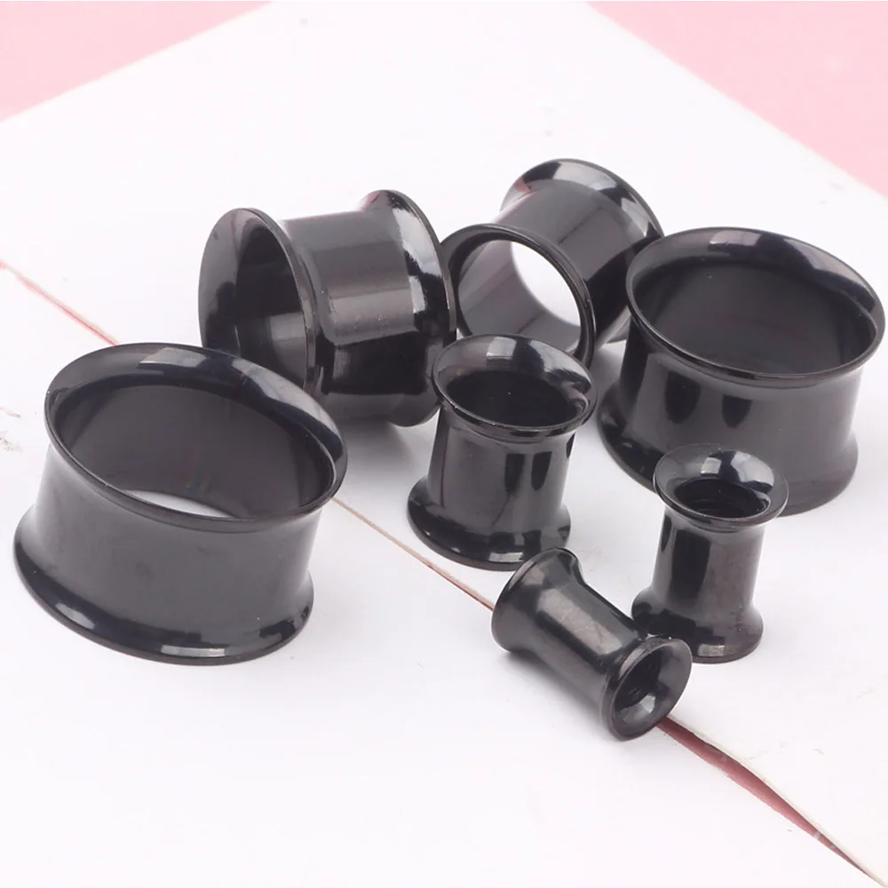

Punk Ear Plug Stainless Steel Body Piercing Jewelry Double Flares Hollow Ear Flesh Tunnel Expanders No Screw For Women Men