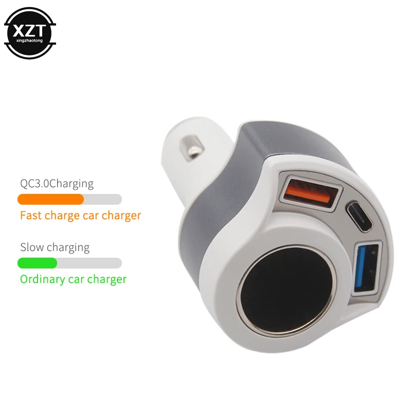 Автомобильное зарядное устройство Dual USB/type-C Разветвитель Прикуривателя быстрое зарядное устройство для Xiaomi автомобильное зарядное устройство для телефона зарядное устройство новейшее