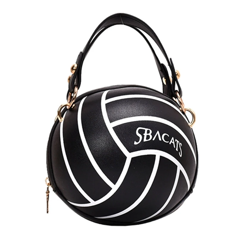 EQWLJWE Unique Football Shaped Cross Body Bag Round Handbag PU Leather  Messenger Shoulder Bag Personality Purses for Women World Cup Clearance 