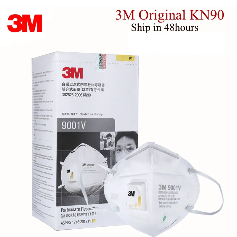 

3M 9001V Masks 25pcs/box PM2.5 Ear band Particulate Respirator Dust Mask with Cool Flow Valve Breathable Mask LT010