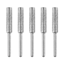 5 fraises cylindriques revêtues de diamant 4.0mm 4.8mm 5.5mm affûteuse de scie à chaîne lime de pierre affûtage de scie à chaîne outils de meulage de sculpture
