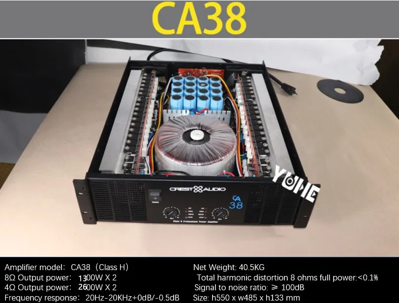 Профессиональный усилитель мощности CA38 чистый (3U) KTV/Stage/Home развлечения KTV 8ohm 1300W *