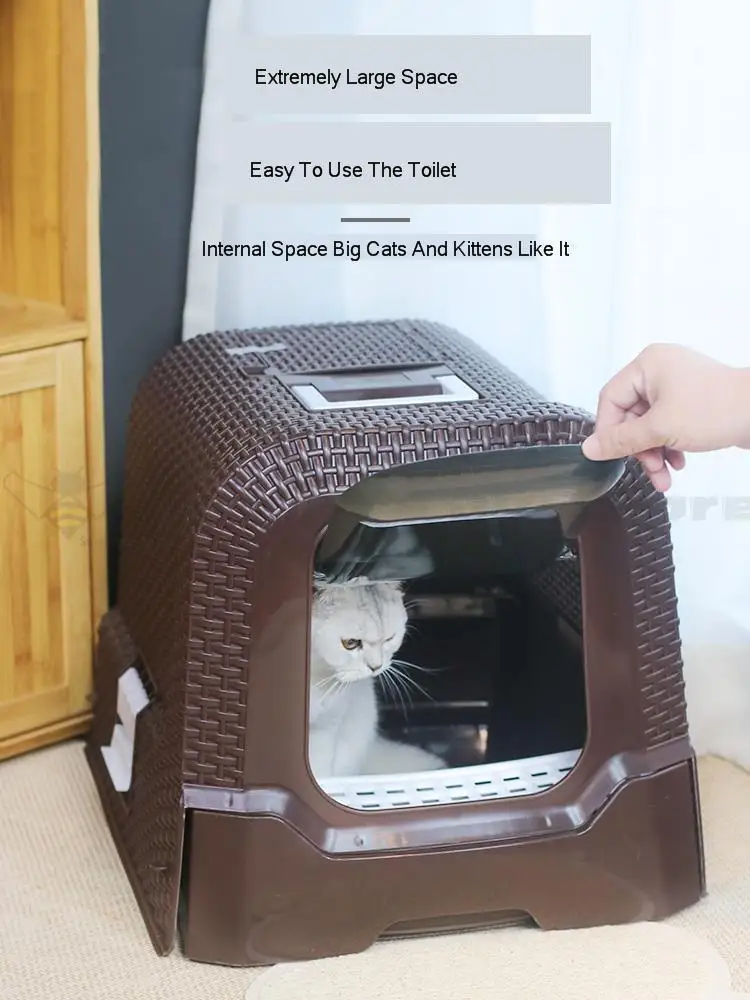 Ящик для кошачьей песочницы анти-распыление кошачий Туалет полностью закрытый Большой кошачий Песочник дезодорант товары для кошек