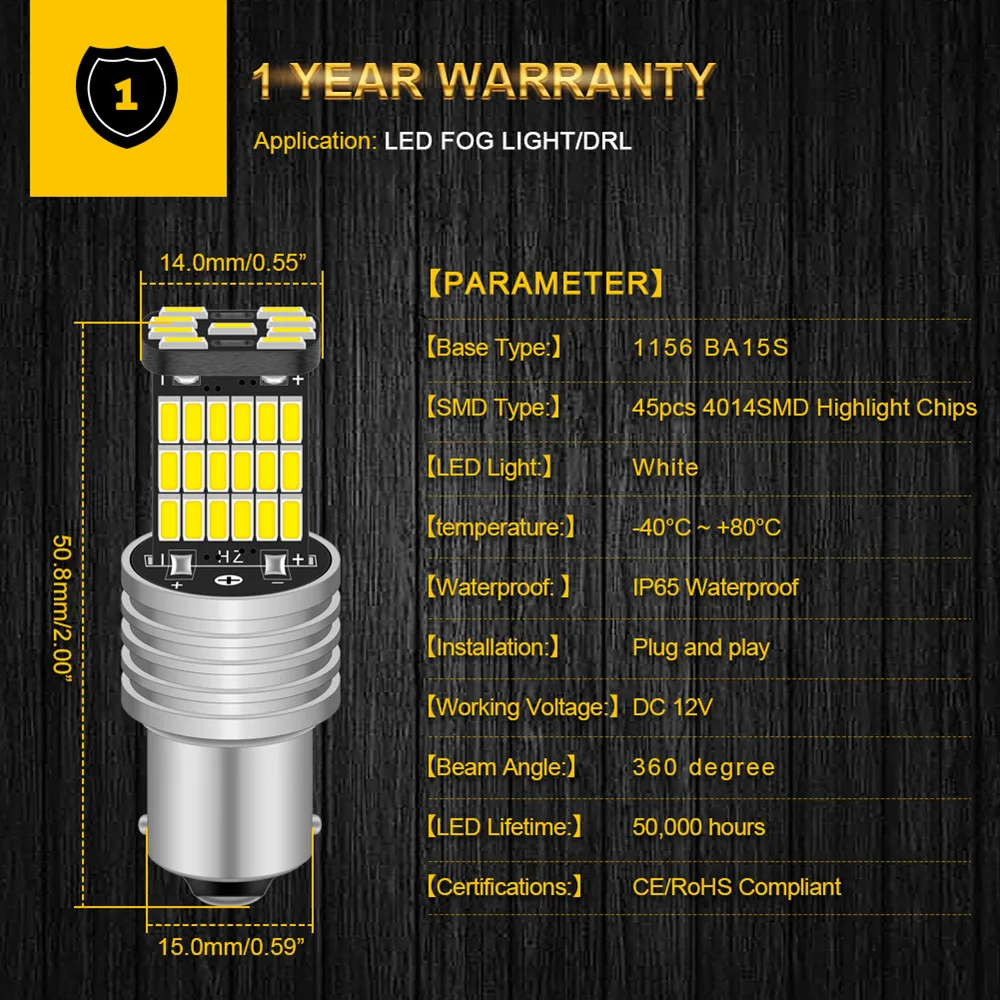 Светодиодная лампа Canbus No Error 1156 P21W для Volkswagen Passat B7 2011 2012 2013 2014 дневные ходовые огни