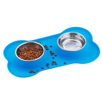 

Pet Dog Bowls 2 Stainless Steel Dog Bowl with No Spill Non-Skid Silicone Mat for Feeding Small Medium Large Dogs Cats Puppies