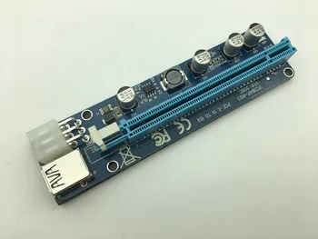 

Riser 008C PCI-Express 1X to 16X PCI-E Extender Riser Card 60CM USB 3.0 Cable SATA 15Pin to 6Pin Power for BTC Antminer Mining