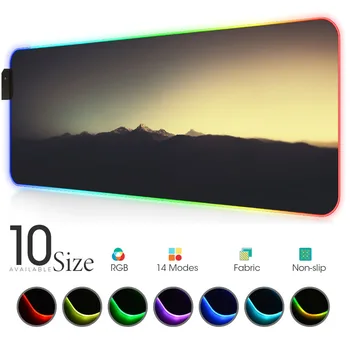 

Landscape RGB Mouse Pad Black Gamer Accessories Large LED MousePad XXL Gaming PC Desk Play Mat with Backlit keyboard pad