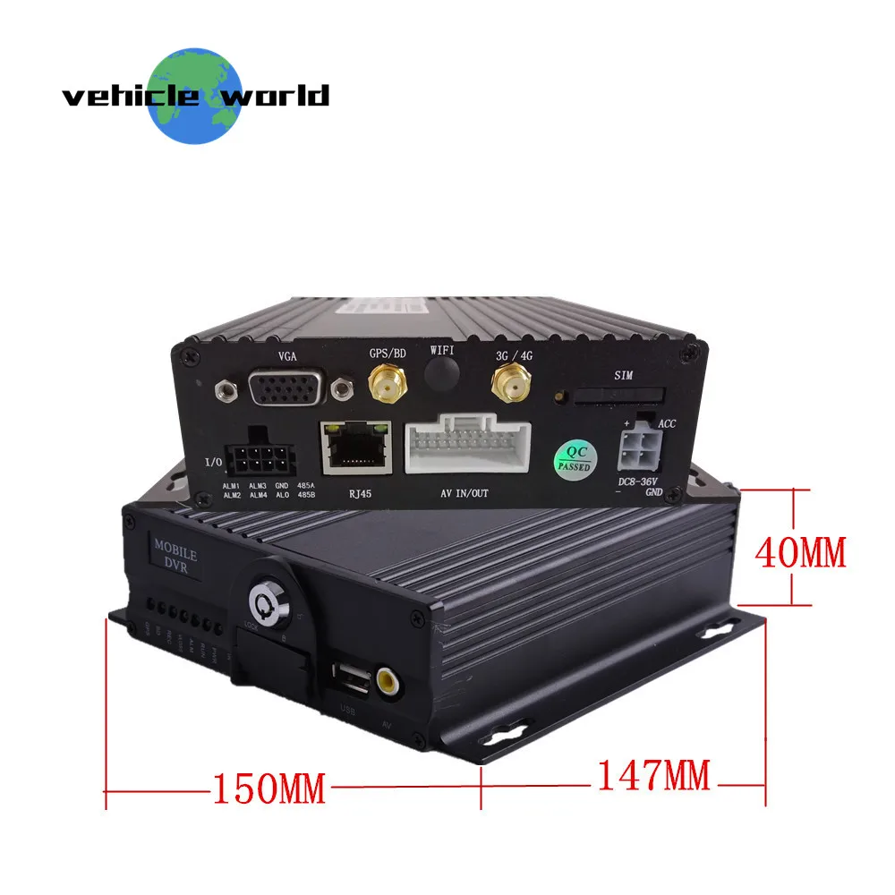 4CH AHD 1080P Dual SD Card GPS 4G Bus Taxi Trailer Truck Car Vehicle Mobile DVR | Безопасность и защита
