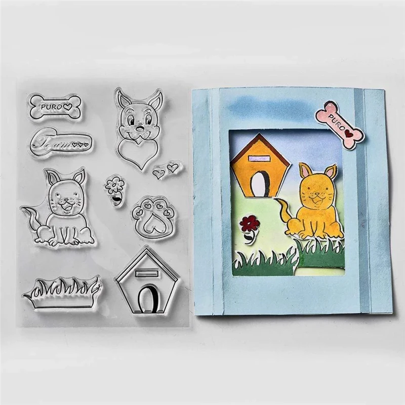 

Eastshape Christmas Stamps Cute Animal Stamps for Scrapbooking House Rubber Stamps for Card Making New 2019