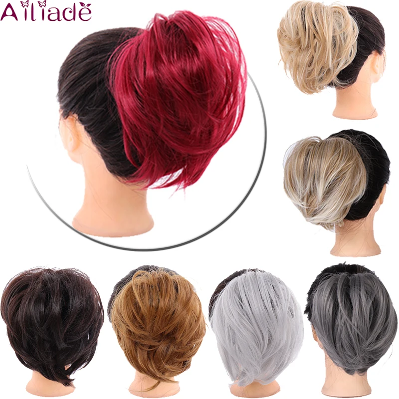 AILIADE синтетических волос кудрявые волосы пончик шиньон пучок площадку резинкой