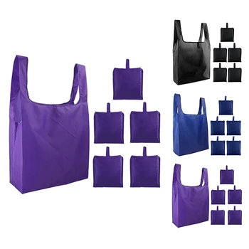 

Tote Bags Gift Bags for Grocery Shopping Reusable 6 Bags Machine Washable Foldable Ripstop Totes