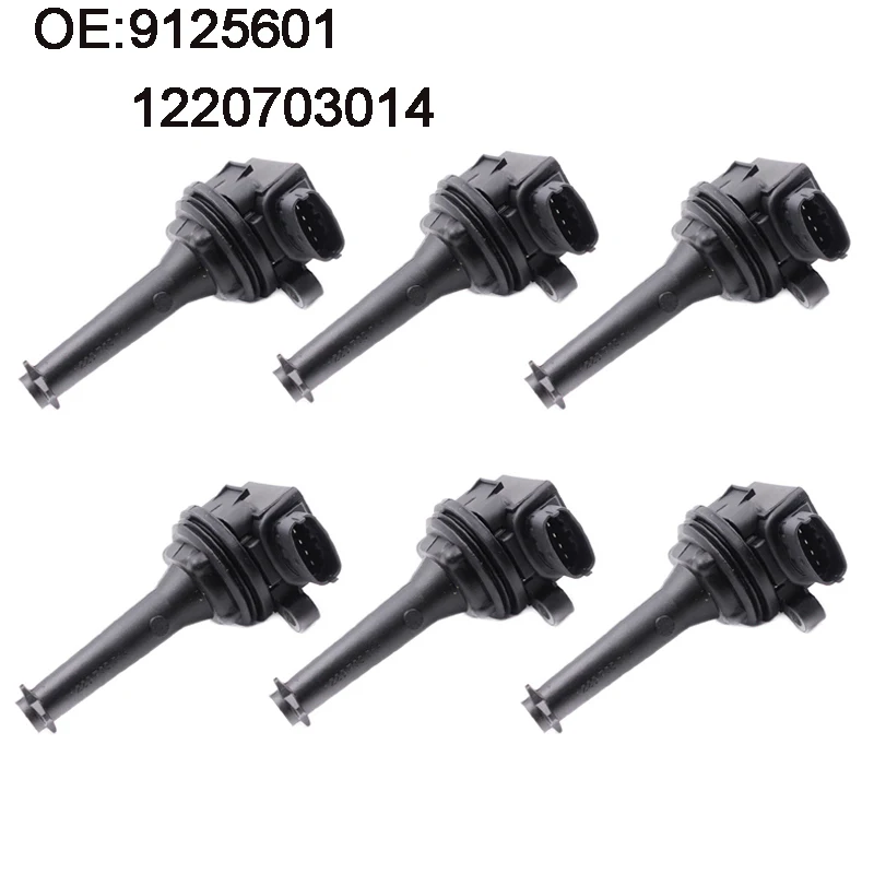 6 шт. катушки зажигания для Volvo S60 S70 V70 C70 S80 XC90 1999-2007 9125601 1220703014