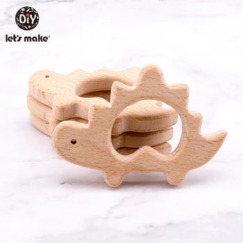 

Let'S Make 5Pc Baby Tortoise Wooden Teether Dino For Newborn Gift Beach Wood Teething Toys Wooden Baby Teether Set
