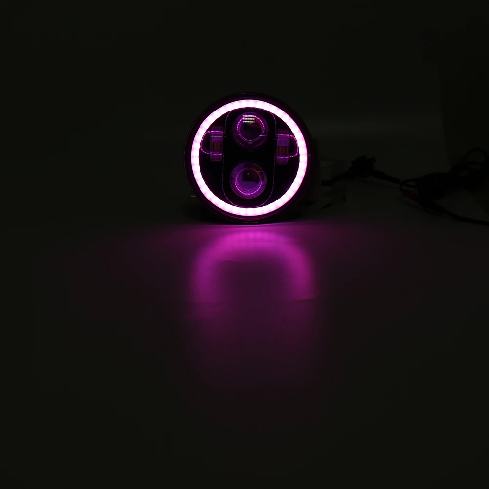 5,75 дюймов светодиодный фонарь для мотоцикла DRL Angel кольцевая фара RGB Halo Bluetooth пульт дистанционного управления Hi& Lo луч подходит для Harley Sportster