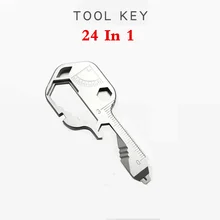 24-in-1 Keychain Multi-function portable Key Tool Versatile Outdoor Mini Bottle Tool Stainless Steel Screwdriver Bottle Opener 1366 multi in 1 outdoor portable stainless steel pliers 9 screwdriver bits blue silver