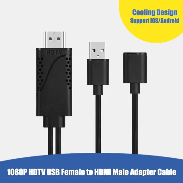 Adaptador 3 en 1 USB hembra a HDMI macho HDTV, 1080P HD USB a HDMI Cable  adaptador digital AV Plug and Play, adaptador HDTV duplicado para