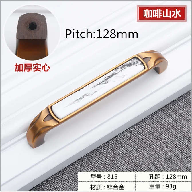 128mm 3,75 ''5'' деревенские кухонные ручки рукоятки в античном стиле бронзовые керамические цветочные нажимные дверные ручки шкафа тянет ручка комода Аппаратные средства - Цвет: 128mm