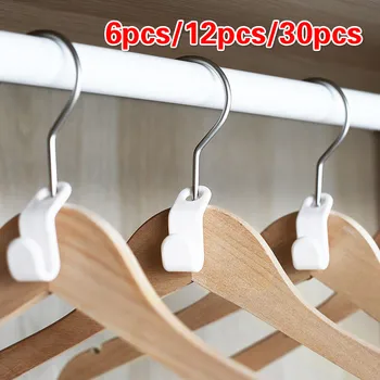 

6pcs Wardrobe Space-saving Stack Hanger Hooks Clothing Rack Travel Hooks For Clothes Closet Bedroom Home Storage Organizer