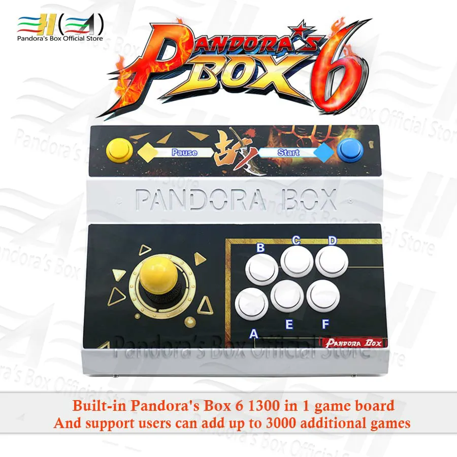 Новинка Pandora box 6 1300 в 1 одинарный Железный консоль аркадная игра fight stick Поддержка FBA MAME PS1 может добавить 3000 игр 3d tekken