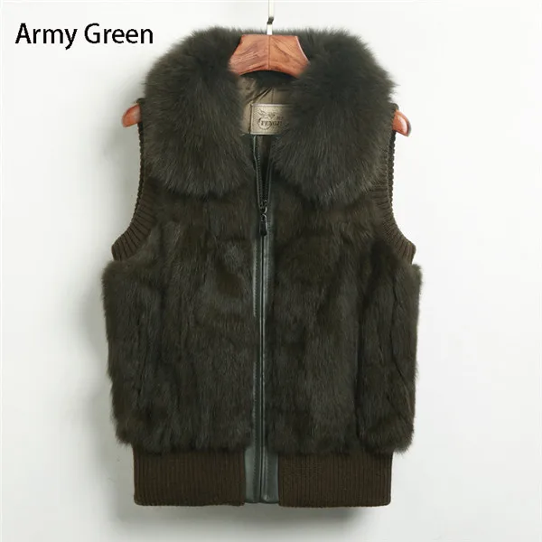 green Новинка, модный подлинный меховой жилет с лисьим мехом, женская меховая жилетка, женская одежда, сохраняющая тепло, различные цвета, шуба - Цвет: green