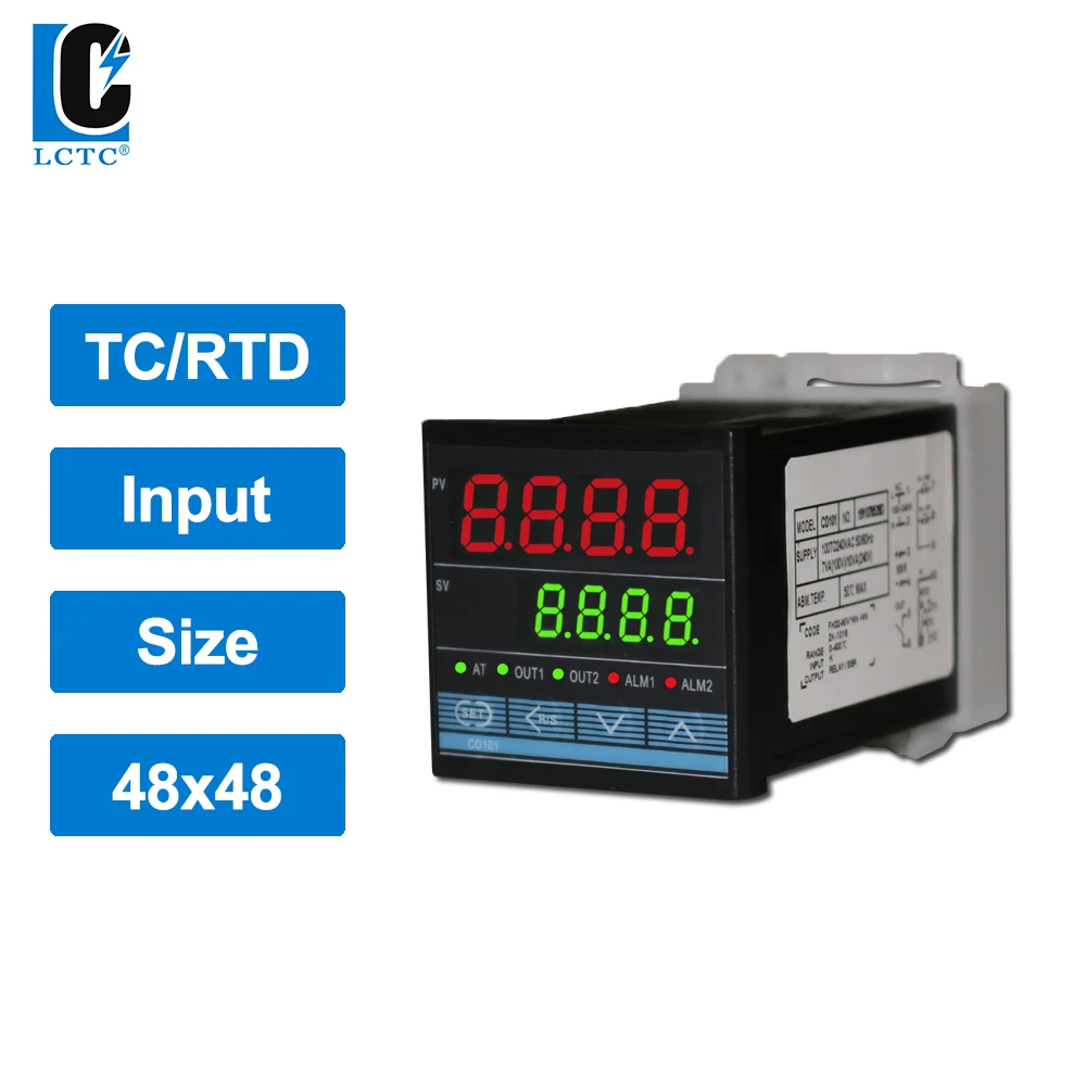 

TC/RTD вход CD101 48x48 мм SSR/реле/4-20mA/0-10V выход RKC промышленный интеллектуальный ПИД-регулятор температуры